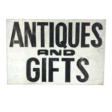 Load image into Gallery viewer, Antiques &amp; Gifts Metal Sign