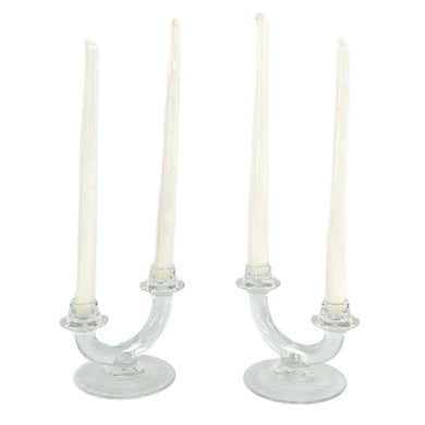 Asymmetrical Glass Candleholders