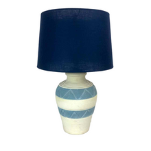 Load image into Gallery viewer, Blue Striped Southwest Pottery Lamp