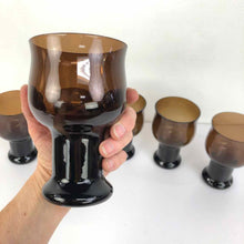 Load image into Gallery viewer, Smoky Modern Goblet Glasses