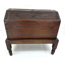 Load image into Gallery viewer, Carved Wooden Dowry Chest