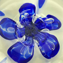 Load image into Gallery viewer, Blue Flower Art Glass Plate