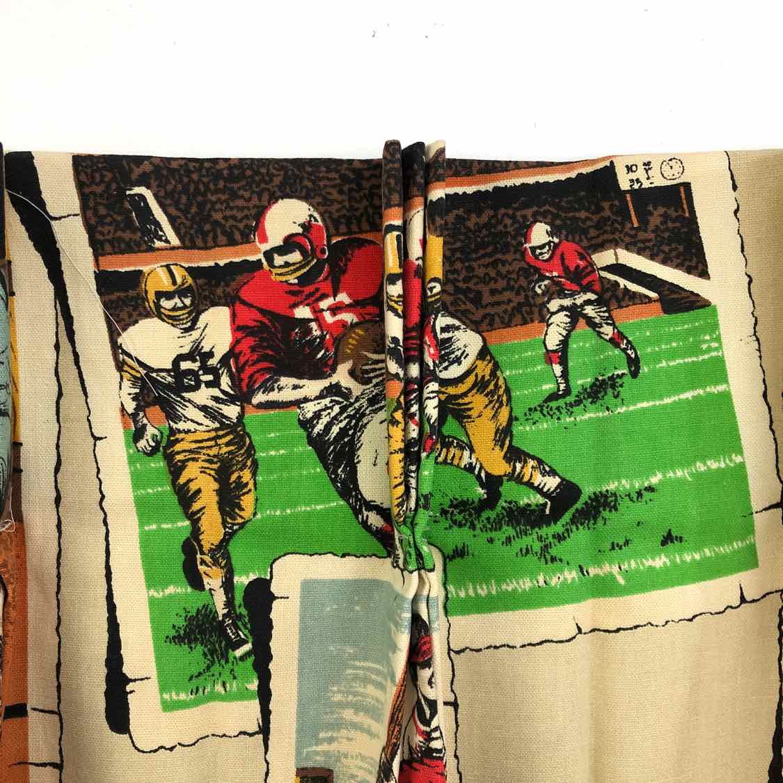Boys Sports 1950s Curtains, image size:1125x1125