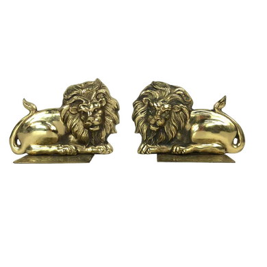 Brass Lion Bookends
