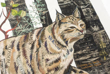 Load image into Gallery viewer, Dolan Geiman Signed Print Midnight Forest (Bobcat)