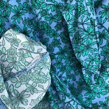 Load image into Gallery viewer, Blue & Green Floral Blouse
