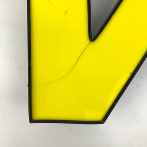 Italic Yellow Sign Letter V