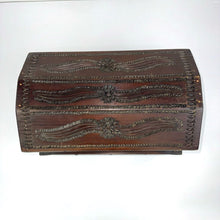 Load image into Gallery viewer, Carved Wooden Dowry Chest