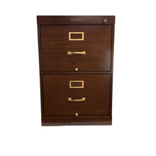 Load image into Gallery viewer, Faux Wood 1940s File Cabinet