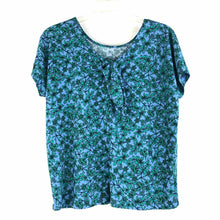 Load image into Gallery viewer, Blue & Green Floral Blouse