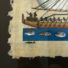 Load image into Gallery viewer, Egyptian Ship Papyrus Painting