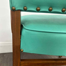Load image into Gallery viewer, Turquoise Wooden Arm Chair