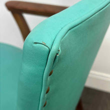 Load image into Gallery viewer, Turquoise Wooden Arm Chair