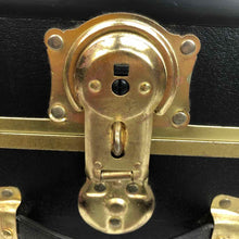 Load image into Gallery viewer, Black & Gold Foot Locker Trunk