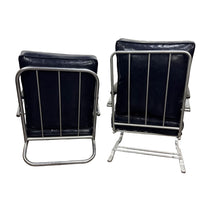 Load image into Gallery viewer, Chrome & Navy 1930s Chairs