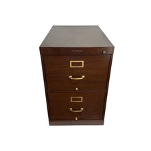 Load image into Gallery viewer, Faux Wood 1940s File Cabinet