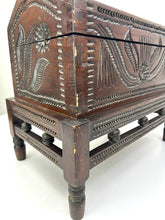 Load image into Gallery viewer, Carved Wooden Dowry Chest