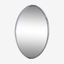 Load image into Gallery viewer, Art Deco Chrome Oval Mirror