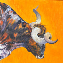 Load image into Gallery viewer, Corkscrew Longhorn Painting
