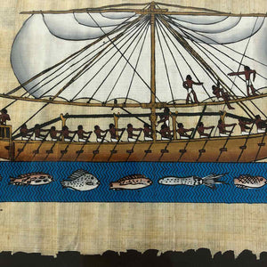 Egyptian Ship Papyrus Painting