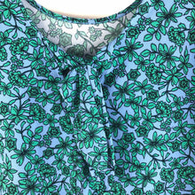 Load image into Gallery viewer, Blue & Green Floral Blouse