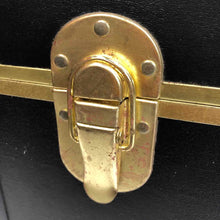 Load image into Gallery viewer, Black & Gold Foot Locker Trunk
