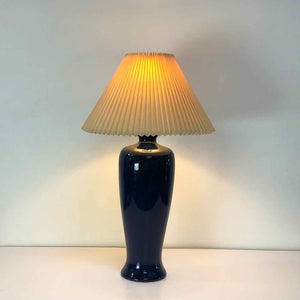 Dark Blue Pottery Lamp