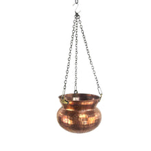 Load image into Gallery viewer, Hammered Copper Hanging Planter