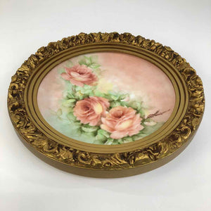 Limoges Roses Framed Plate