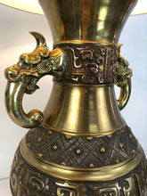 Load image into Gallery viewer, Antique Foo Dog Vase Lamp