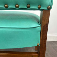 Load image into Gallery viewer, Turquoise Wooden Arm Chair
