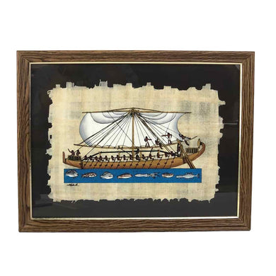Egyptian Ship Papyrus Painting