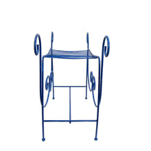 Load image into Gallery viewer, Blue Metal Vanity Stool