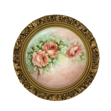 Limoges Roses Framed Plate