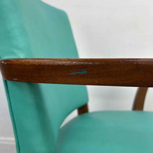 Load image into Gallery viewer, Turquoise Wooden Arm Chair