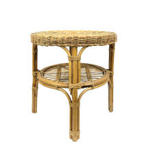 Load image into Gallery viewer, Round Wicker End Table