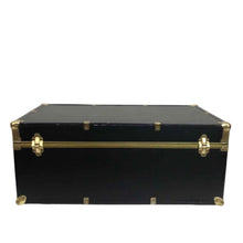 Load image into Gallery viewer, Black & Gold Foot Locker Trunk