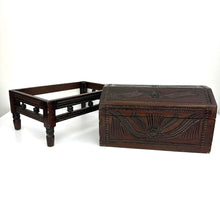 Load image into Gallery viewer, Carved Wooden Dowry Chest