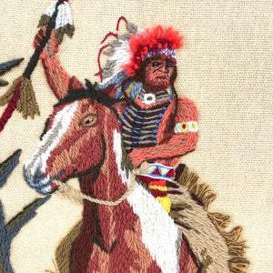 Native Brave on Horse Needlepoint