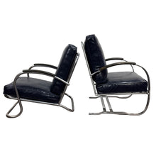 Load image into Gallery viewer, Chrome & Navy 1930s Chairs