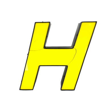 Italic Yellow Sign Letter H