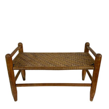 Load image into Gallery viewer, Woven Wooden Footstool