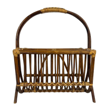 Load image into Gallery viewer, Bent Rattan Magazine Rack