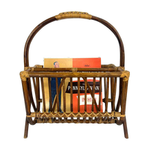 Load image into Gallery viewer, Bent Rattan Magazine Rack