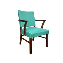 Load image into Gallery viewer, Turquoise Wooden Arm Chair
