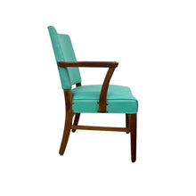 Load image into Gallery viewer, Turquoise Wooden Arm Chair