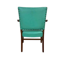Load image into Gallery viewer, Turquoise Wooden Arm Chair