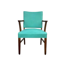 Load image into Gallery viewer, Turquoise Wooden Arm Chair