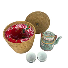 Load image into Gallery viewer, Aqua Famille Rose Tea Pot
