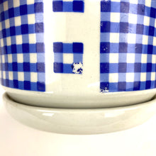 Load image into Gallery viewer, Blue Gingham Checked Planter